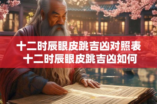 十二时辰眼皮跳吉凶对照表 十二时辰眼皮跳吉凶如何预知