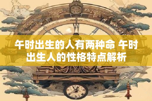 午时出生的人有两种命 午时出生人的性格特点解析