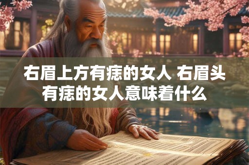 右眉上方有痣的女人 右眉头有痣的女人意味着什么