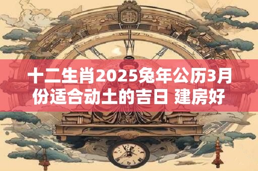 十二生肖2025兔年公历3月份适合动土的吉日 建房好日子查询