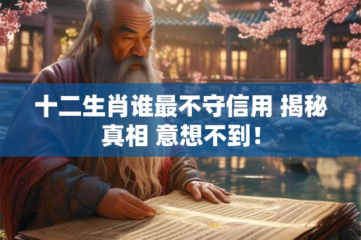 十二生肖谁最不守信用 揭秘真相 意想不到！