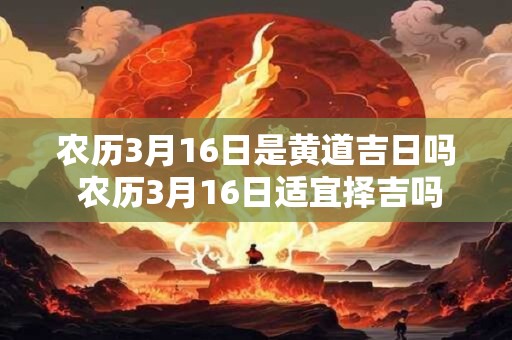 农历3月16日是黄道吉日吗 农历3月16日适宜择吉吗 农历3月16日是黄道吉日吗 农历3月16日适宜择吉吗