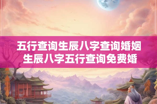五行查询生辰八字查询婚姻 生辰八字五行查询免费婚姻
