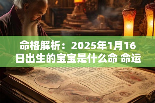 命格解析：2025年1月16日出生的宝宝是什么命 命运好吗