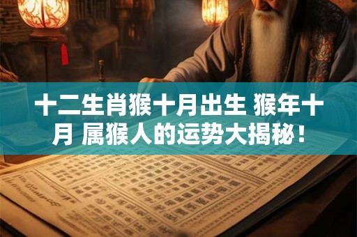 十二生肖猴十月出生 猴年十月 属猴人的运势大揭秘！