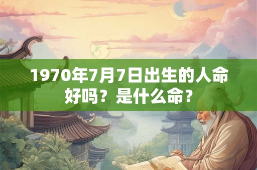 1970年7月7日出生的人命好吗？是什么命？