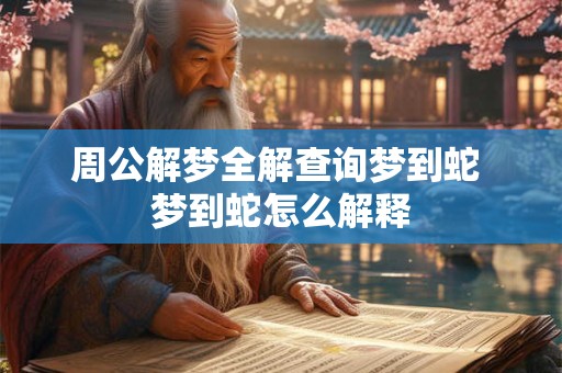 周公解梦全解查询梦到蛇 梦到蛇怎么解释