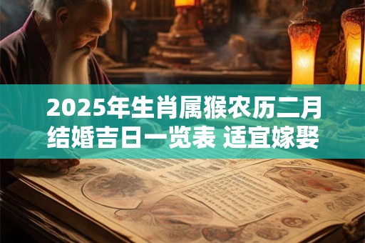 2025年生肖属猴农历二月结婚吉日一览表 适宜嫁娶的吉日