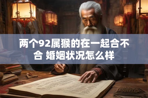 两个92属猴的在一起合不合 婚姻状况怎么样
