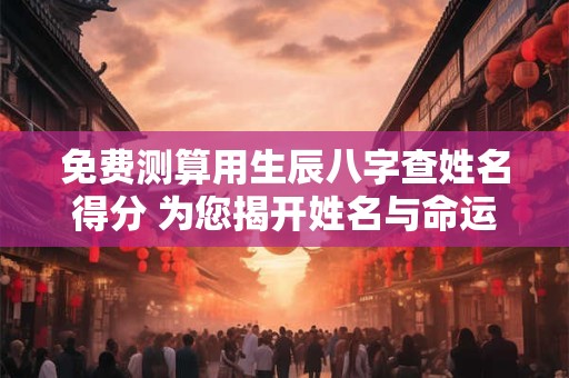 免费测算用生辰八字查姓名得分 为您揭开姓名与命运之谜！