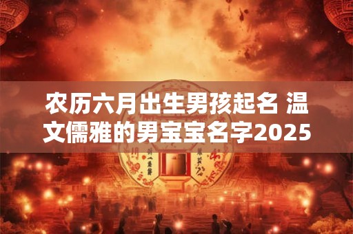 农历六月出生男孩起名 温文儒雅的男宝宝名字2025年