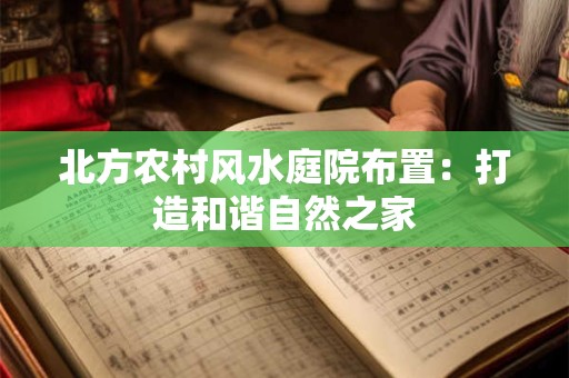 北方农村风水庭院布置：打造和谐自然之家