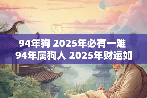 94年狗 2025年必有一难 94年属狗人 2025年财运如何