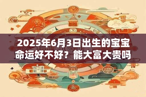 2025年6月3日出生的宝宝命运好不好?能大富大贵吗? 2025年6月3日出生的宝宝命运好不好?能大富大贵吗?