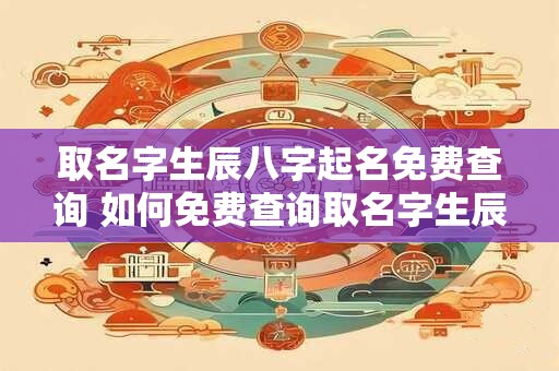 取名字生辰八字起名免费查询 如何免费查询取名字生辰八字起名