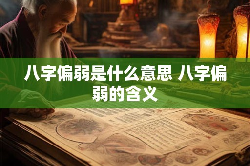 八字偏弱是什么意思 八字偏弱的含义