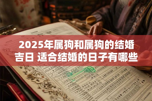 2025年属狗和属狗的结婚吉日 适合结婚的日子有哪些