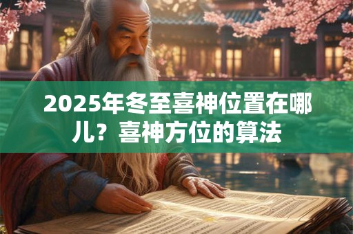 2025年冬至喜神位置在哪儿？喜神方位的算法