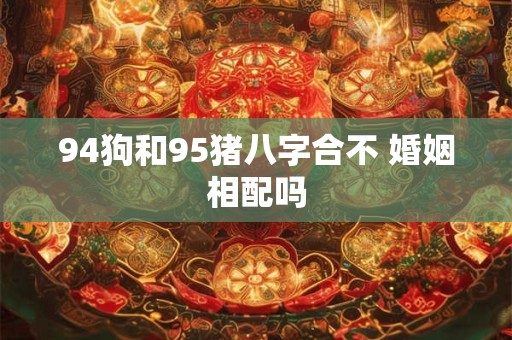 94狗和95猪八字合不 婚姻相配吗