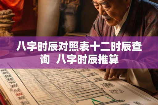 八字时辰对照表十二时辰查询  八字时辰推算