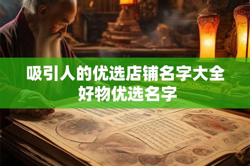 吸引人的优选店铺名字大全 好物优选名字 吸引人的优选店铺名字大全 好物优选名字