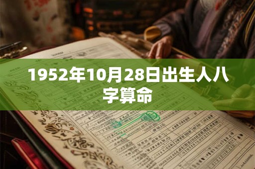 1952年10月28日出生人八字算命