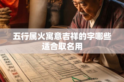 五行属火寓意吉祥的字哪些适合取名用