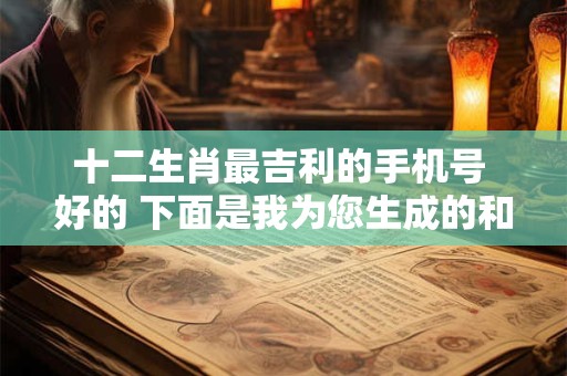 十二生肖最吉利的手机号 好的 下面是我为您生成的和