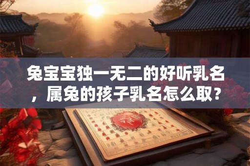 兔宝宝独一无二的好听乳名，属兔的孩子乳名怎么取？