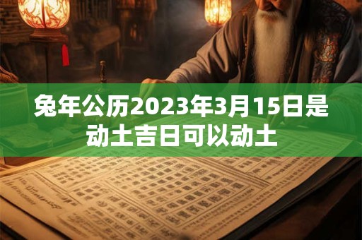 兔年公历2023年3月15日是动土吉日可以动土