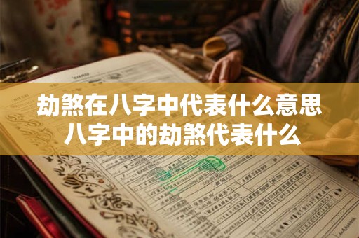 劫煞在八字中代表什么意思 八字中的劫煞代表什么