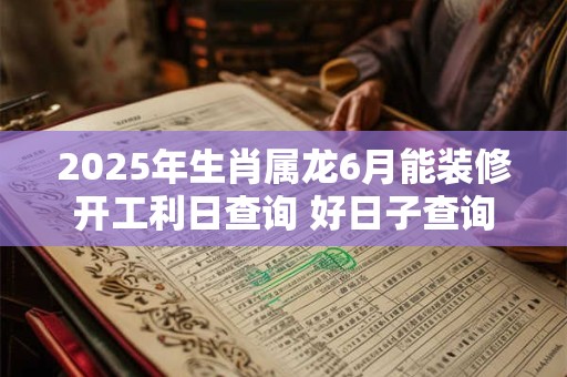 2025年生肖属龙6月能装修开工利日查询 好日子查询 2025年生肖属龙6月能装修开工利日查询 好日子查询