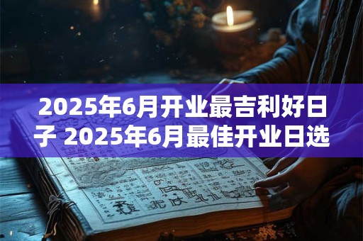 2025年6月开业最吉利好日子 2025年6月最佳开业日选哪天