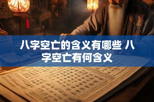 八字空亡的含义有哪些 八字空亡有何含义
