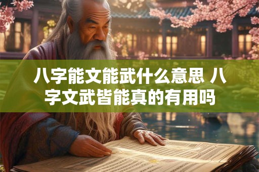 八字能文能武什么意思 八字文武皆能真的有用吗