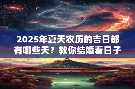 2025年夏天农历的吉日都有哪些天？教你结婚看日子