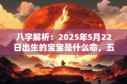 八字解析：2025年5月22日出生的宝宝是什么命，五行缺什么