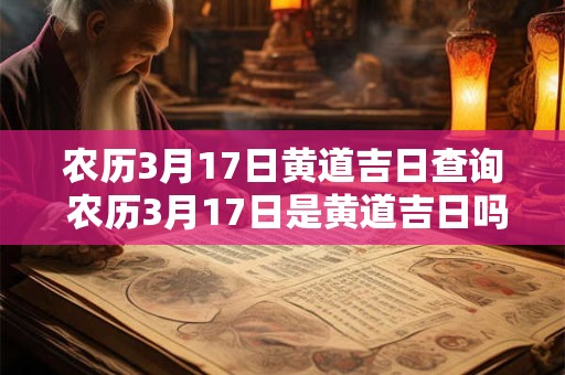 农历3月17日黄道吉日查询 农历3月17日是黄道吉日吗