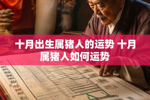 十月出生属猪人的运势 十月属猪人如何运势