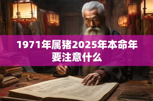 1971年属猪2025年本命年要注意什么