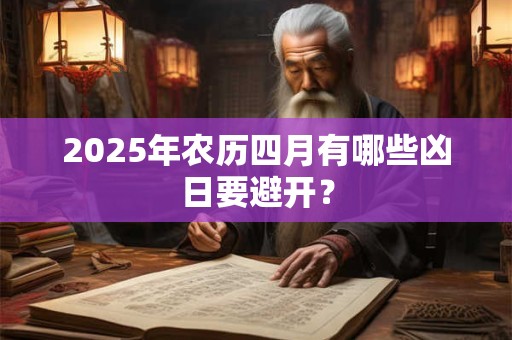 2026年农历四月有哪些凶日要避开? 2026年农历四月有哪些凶日要避开?