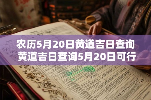 农历5月20日黄道吉日查询 黄道吉日查询5月20日可行吗