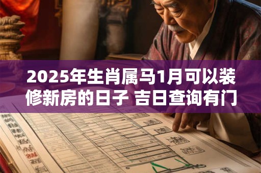 2025年生肖属马1月可以装修新房的日子 吉日查询有门道