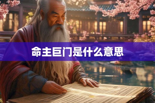 命主巨门是什么意思