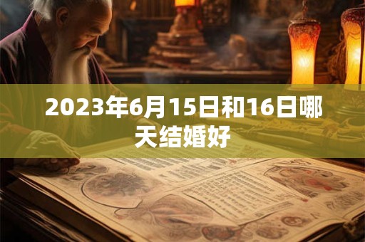 2023年6月15日和16日哪天结婚好