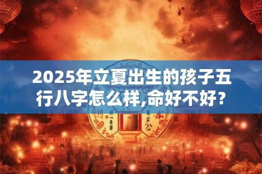 2025年立夏出生的孩子五行八字怎么样,命好不好？