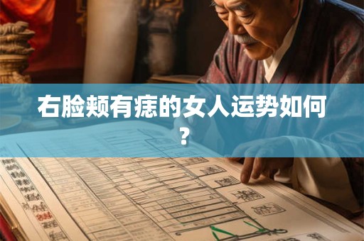 右脸颊有痣的女人运势如何？