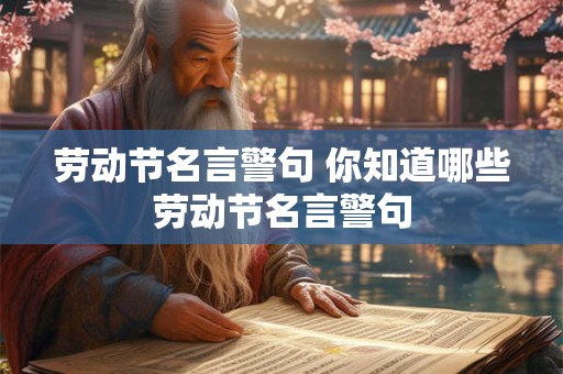 劳动节名言警句 你知道哪些劳动节名言警句