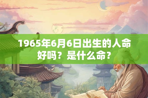1965年6月6日出生的人命好吗？是什么命？