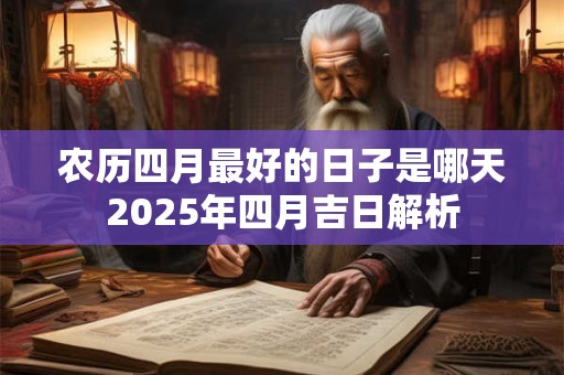 农历四月最好的日子是哪天2025年四月吉日解析